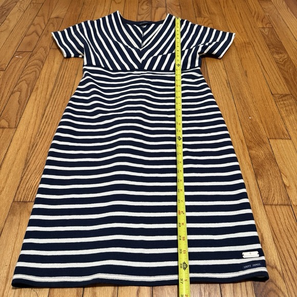 Saint James Menerbes Breton Navy Striped V-Neck Dress Size 4 - Picture 10 of 11